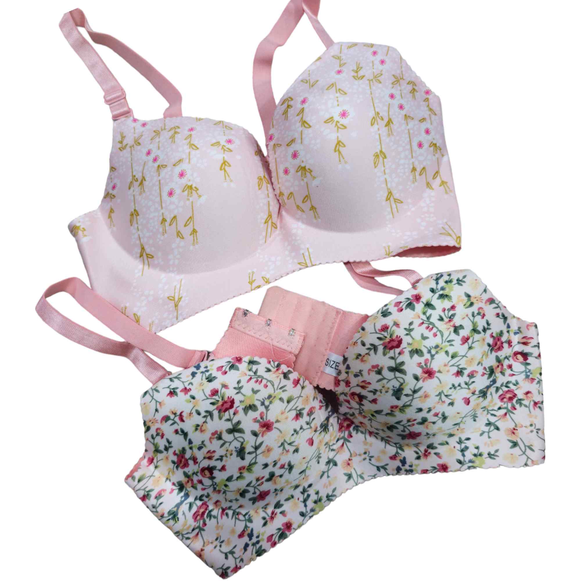 Flower seemlace print bra